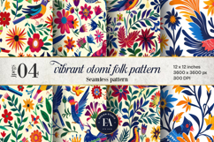 Mexican Otomi Fiesta Digital Paper, Colorful Mexican vibes Product Image 1