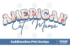 American Cat Mama Papa 4th of July USA Paw DTF PNG Bundle Product Image 2