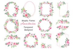 Set of Watercolor frames and wreaths, watercolor clipart Product Image 2