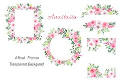 Set of Watercolor frames and wreaths, watercolor clipart Product Image 5