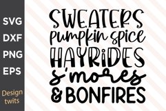 Sweaters Pumpkin Spice Hayrides Smores And Bonfires SVG Product Image 1