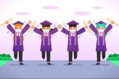 Graduates wearing medical masks Product Image 1