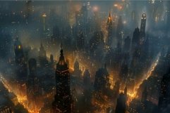 Ethereal cityscape, dreamlike urban twilight scene Product Image 1