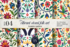 Mexican Otomi Fiesta Digital Paper, Colorful Mexican vibes Product Image 1