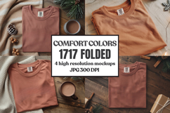 Comfort Colors 1717 Christmas Folded T-Shirt Mockup Product Image 1