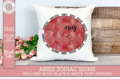 Aries Zodiac Sign with Personality Traits for Sublimation Product Image 2
