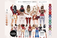 Lux Christmas Girls Clipart Portrait Creator Product Image 1
