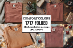 Comfort Colors 1717 Christmas Folded T-Shirt Mockup Product Image 1
