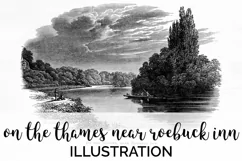 On the Thames Near Roebuck Inn Landscape Engraving Product Image 1