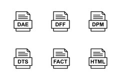 Set Of File Formats Icons Product Image 1