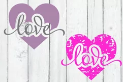 Heart with Love Cutout Design | Valentine's Day SVG Product Image 2