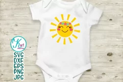 Sun with flowers SVG DXF cutting file Toddler shirt design Product Image 2