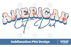 American Cat Mama Papa 4th of July USA Paw DTF PNG Bundle Product Image 3