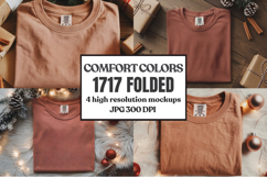 Comfort Colors 1717 Christmas Folded T-Shirt Mockup Product Image 1