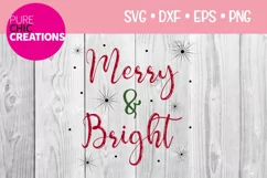 Christmas SVG|Merry & Bright|SVG DXF PNG EPS Product Image 1