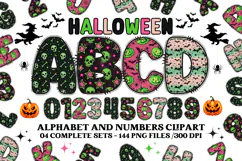 Halloween Alphabet png clipart, halloween letters doodle Product Image 1