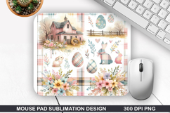 Bunny Mouse Pad Sublimation, Easter Mouse Pad PNG Design Product Image 1