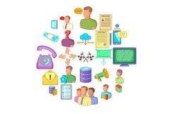 Huckster icons set, cartoon style Product Image 1
