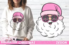 Pink Retro Santa Claus |Christmas Sublimation Png Product Image 1