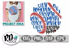 Baseball Mom Word Art - A Sports Cricut Cut File Product Image 1