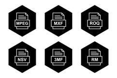 Set Of File Formats Icons Product Image 1