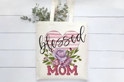 Blessed Mom Sublimation | Mother's Day Crafts | Mother Quote Product Image 2