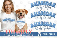 American Dog Mama Papa 4th of July USA Paw DTF PNG Bundle Product Image 1