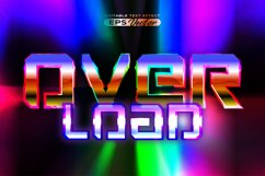 Retro text effect overload futuristic editable 80s classic Product Image 1