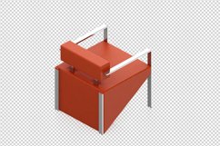Isometric Arm Chair 3D isolated render Product Image 1