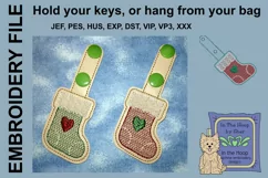 ITH Stocking Cookie Vinyl Key Fob or Bag Tag - Snap Product Image 2