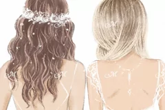Bride and Bridesmaid In White Illustration Product Image 3