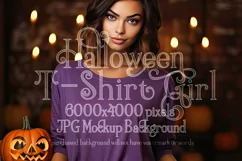 Halloween T-Shirt Mockup for Women, Purple TShirt Mockup, d3 Product Image 1