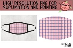 Pink Plaid Face Mask Design Printable Sublimation Product Image 1