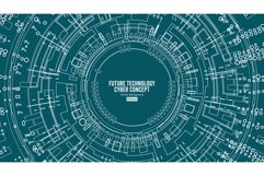 Abstract Futuristic Technological Background Vector. Hi Product Image 1