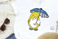April Showers Gnome - Umbrella - Cutting File - SVG PNG JPG Product Image 2