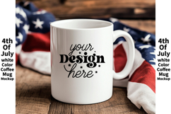 4th of July white 11oz blank coffee mug mockup Product Image 1
