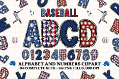 Baseball Sport Alphabet png clipart, baseball letters doodle Product Image 1