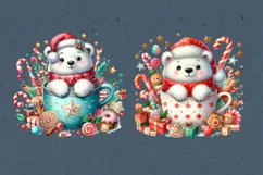 Cute Christmas Bears. PNG sublimation Product Image 2