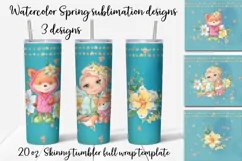 Spring sublimation design. Skinny tumbler wrap design. Product Image 1