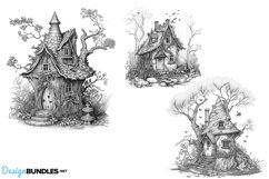 Procreate, Fairy houses coloring projects, 8 detailed design Product Image 3