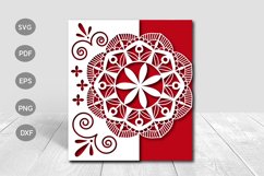 Flower Papercut Card Cover Template SVG Design Product Image 1