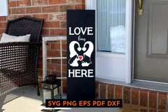Valentines day porch sign. Vertical svg. Love lives here Product Image 1