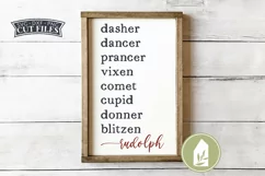 Reindeer Names SVG, Farmhouse Christmas Wood Sign SVG Product Image 1