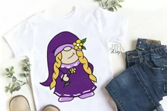 May Flowers - Girl Gnome - Farmhouse SVG Cutting File Product Image 1
