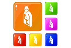 Washing conditioner icons set vector color Product Image 1