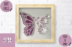 3D Floral butterfly | Paper cutting | Butterfly SVG Product Image 2