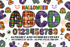 Halloween Alphabet png clipart, halloween letters doodle Product Image 1
