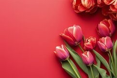 Flowers Flat Lay Background, Flower Tulip Background PNG Product Image 1