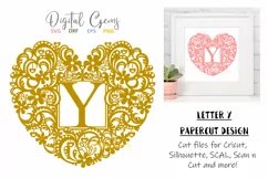 Letter Y paper cut design. SVG / DXF / EPS / PNG files Product Image 1