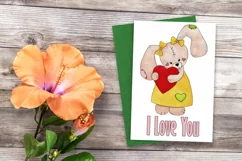 I Love You Valentine Bunny | Valentine Sublimation Design Product Image 2